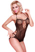 Sexy Black Sheer Lace Seamless Halter Teddy Lingerie